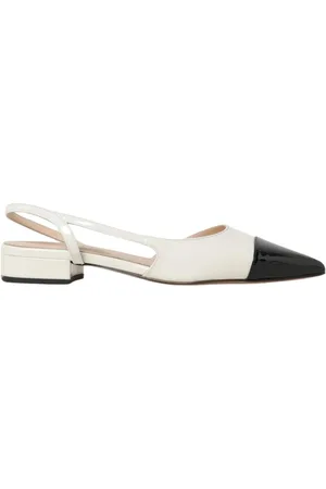 ANNA F. Buty, Kobieta, Biały, 36 EU, Białe Slingback Obcasy Elegancki Komfort