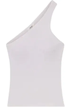 AGOLDE Koszulki, Kobieta, Biały, S, Spandex, Biała Bluzka z Jednym Ramieniem