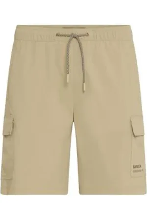 Blend Szorty, Mężczyzna, Beżowy, XL, Len, Cargo shorts z niezbędnym nadrukiem logo