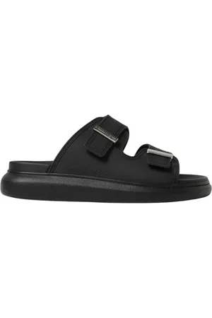 Alexander McQueen Buty, Mężczyzna, Czarny, 41 EU, Czarne Sandały na Rzeźbionej Podeszwie dla Mężczyzn