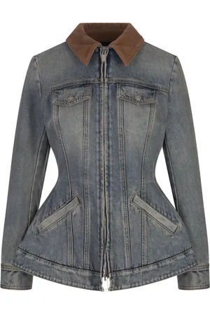 Alexander McQueen Kurtki, Kobieta, Niebieski, XS, Niebieska Bawełniana Stylowa Koszula