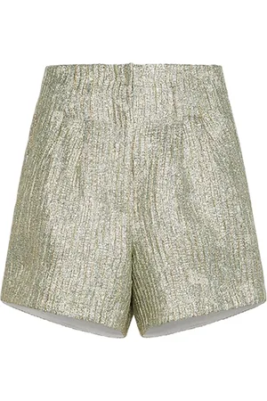 FORTE FORTE Szorty, Kobieta, Zielony, M, Lurex Jacquard Twinkle Shorts