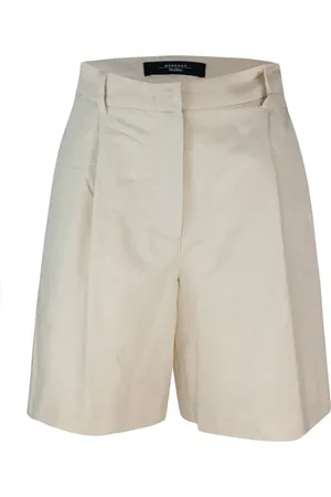 Max Mara Szorty, Kobieta, Beżowy, S, Len, Bawełniane lniane spodnie
