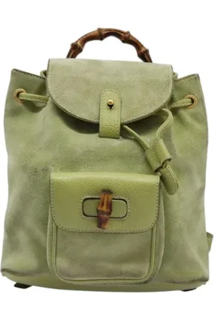 Gucci Pre-owned, Kobieta, Zielony, ONE SIZE, Skóra, Pre-owned Suede backpacks