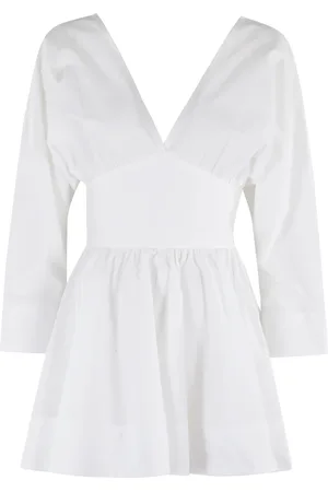 Andamane Sukienki, Kobieta, Biały, S, Bawełna, Biała Bawełniana Playsuit z Dekoltem w Serek