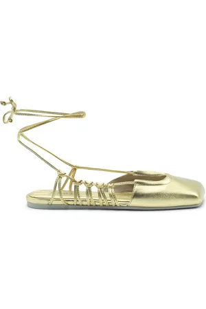 vic matiè Buty, Kobieta, Żółty, 39 1/2 EU, Skóra, Quadrat zamknięty sabot Złoto