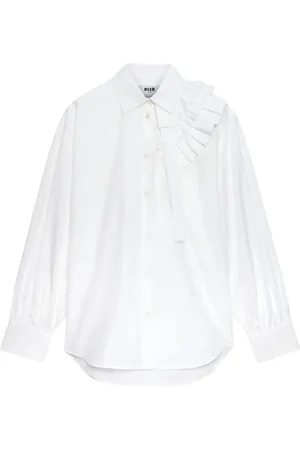 Msgm Bluzki, Kobieta, Biały, S, Biała Koszula Męska