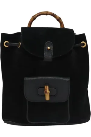 Gucci Pre-owned, Kobieta, Czarny, ONE SIZE, Skóra, Pre-owned Suede backpacks