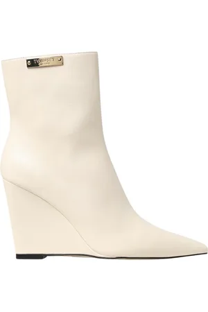 Twin-Set Buty, Kobieta, Biały, 40 EU, Czarne Kozaki na Koturnie z Punktowym Nosem