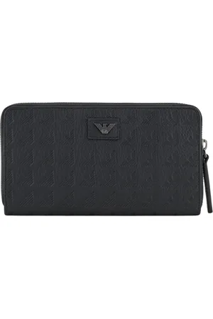 Emporio Armani Akcesoria, Kobieta, Czarny, ONE SIZE, Luksusowa Portmonetka z Wzorem Orła