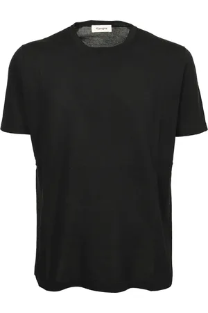KANGRA CASHMERE Koszulki, Mężczyzna, Czarny, XL, Czarna Bawełniana Koszulka