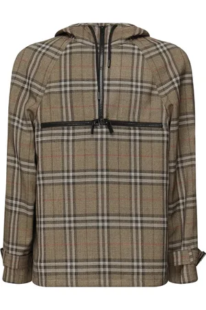 Burberry Kurtki, Mężczyzna, brązowy, M, Pędzel Zip Kurtka z Kapturem na Sznurek