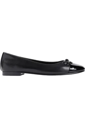 Tory Burch Buty, Kobieta, Czarny, 36 EU, Klasyczne Czarne Skórzane Baletki