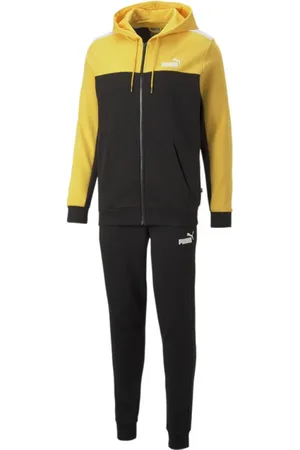 PUMA Sport, Mężczyzna, Wielobarwność, S, Bluza z kapturem pełny zamek Żółty Czarny