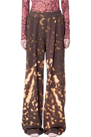 DRIES VAN NOTEN Spodnie, Kobieta, brązowy, L, Tie-Dye Bawełniane Spodnie Dresowe