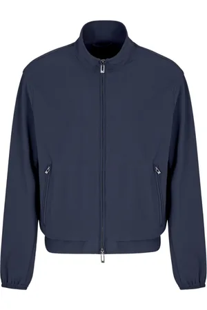 Emporio Armani Kurtki, Mężczyzna, Niebieski, XL, Nylon, Kurtka Nylonowa Bez Szwów