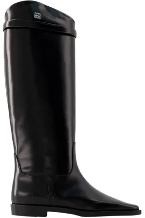 Totême Buty, Kobieta, Czarny, 38 EU, Czarne Skórzane Buty Jeździeckie