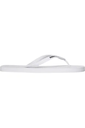 Dsquared2 Buty, Mężczyzna, Biały, 41 EU, Białe gumowe sandały casual