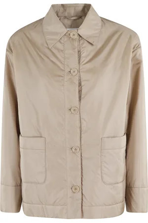 Aspesi Kurtki, Kobieta, brązowy, 2XL, Nylon, Beżowa Kurtka Nylonowa z Kołnierzem