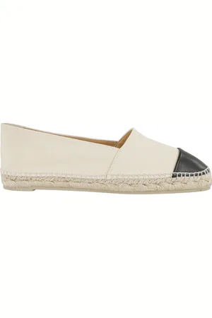 Castaner Buty, Kobieta, Beżowy, 38 EU, Ecru Bawełniane Espadryle z Skórzanym Nosem