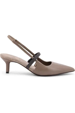 Brunello Cucinelli Buty, Kobieta, Szary, 37 EU, Białe płaskie buty z elastycznym paskiem