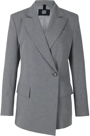 Riani Kurtki, Kobieta, Szary, L, Szara Asymetryczna Kurtka Elegancka Nowoczesna Klasyczna