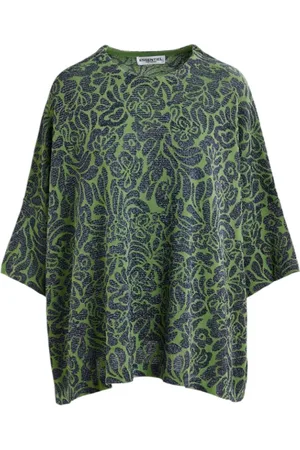 Essentiel Antwerp Bluzki, Kobieta, Zielony, S, Nylon, Kwiatowy Oversized Top