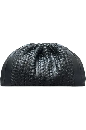 Sista Paris Torebki, Kobieta, Czarny, ONE SIZE, Czarna Pleciona Skórzana Torba na Ramię