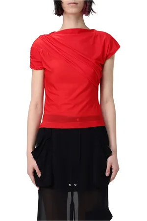 Pinko Bluzki, Kobieta, Czerwony, 2XS, Len, Marlena Bezszwowy Top
