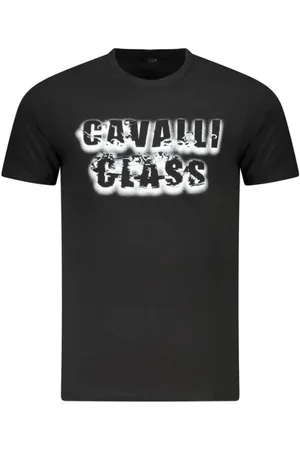 Roberto Cavalli Koszulki, Mężczyzna, Czarny, XL, Premium Graficzna Koszulka dla Trendsetterów
