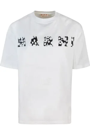 Marni Koszulki, Kobieta, Biały, XS, Biała Koszulka Boxy z Logo