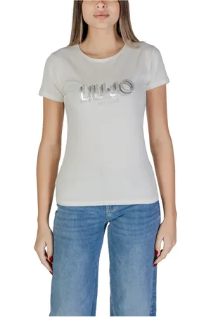 Liu Jo Koszulki, Kobieta, Beżowy, 2XS, T-shirt z krótkim rękawem Kolekcja Wiosna/Lato