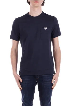 Barbour Koszulki, Mężczyzna, Niebieski, L, Bawełna, Niebieskie T-shirty i Pola Logo Kieszeń z przodu