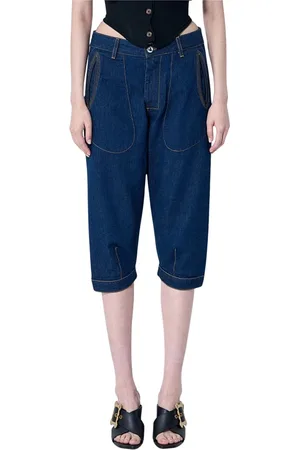 Vivienne Westwood Szorty, Kobieta, Niebieski, W28, Stylowe Szorty Dżinsowe z Przeszyciami