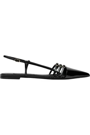 Dolce & Gabbana Buty, Kobieta, Czarny, 37 1/2 EU, Czarne Lakierowane Slingback Flats
