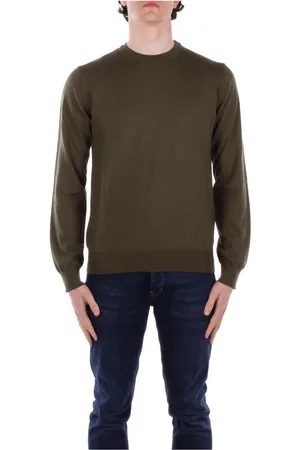 Woolrich Swetry, Mężczyzna, Zielony, M, Wojskowy Sweter Slim Fit