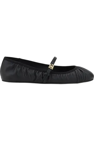 Dolce & Gabbana Buty, Kobieta, Czarny, 36 EU, Czarne skórzane baletki