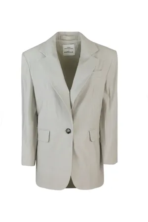 MARELLA Kurtki, Kobieta, Szary, S, Ratajkowski Maxi Linen Blazer
