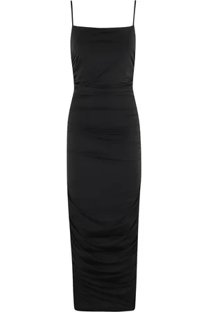 Michael Kors Sukienki, Kobieta, Czarny, XS, Czarna dopasowana sukienka midi