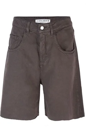 Icon Denim Szorty, Kobieta, brązowy, W27, Denim, Brązowe Szorty z Denimu z Kieszeniami