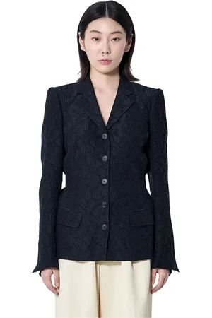 DRIES VAN NOTEN Kurtki, Kobieta, Czarny, S, Marynarka z Teksturowanym Materiałem