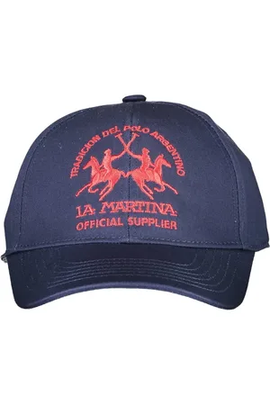 La Martina Akcesoria, Mężczyzna, Niebieski, ONE SIZE, Bawełna, Elegancka wyhaftowana bawełniana czapka