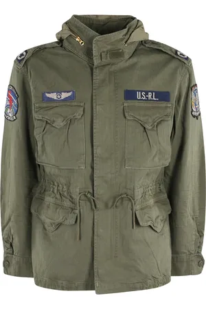 Ralph Lauren Kurtki, Mężczyzna, Zielony, M, Wojskowa Zielona Kurtka z Kapturem