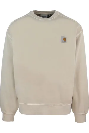 Carhartt Bluzy, Mężczyzna, Beżowy, M, Sweter z graficznym haftem