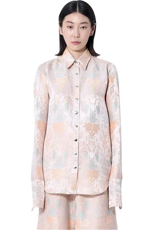DRIES VAN NOTEN Bluzki, Kobieta, Różowy, S, Koszula z kwiatowym żakardem