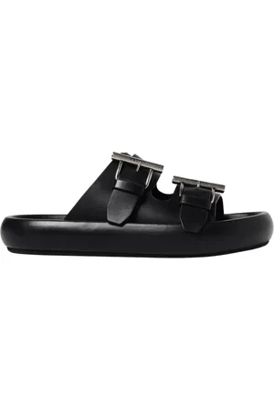Alexander McQueen Buty, Mężczyzna, Czarny, 43 EU, Czarne Skórzane Sandały