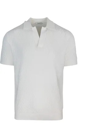 Paolo Pecora Koszulki, Mężczyzna, Biały, M, Białe T-shirty i Pola