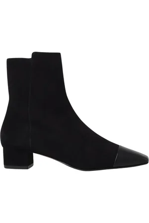 Aquazzura Buty, Kobieta, Czarny, 36 EU, Zamsz, Czarne Zamszowe Botki z Kokardą