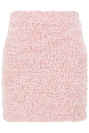 Balenciaga Spódnice, Kobieta, Różowy, M, Len, Bawełniana Mini Spódnica z Zamkiem