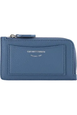 Emporio Armani Akcesoria, unisex, Niebieski, ONE SIZE, Szary Niebieski Portfel na Karty i Monety
